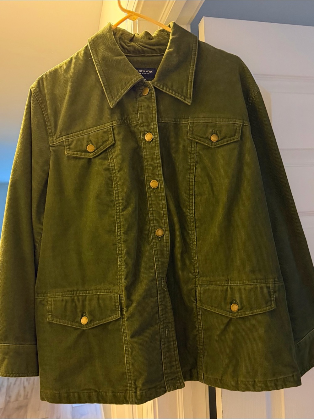 Jones New York Olive Green Corduroy Field Jacket
